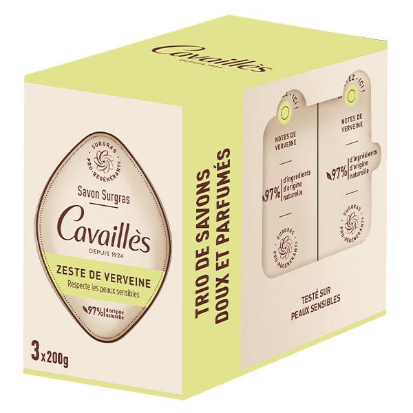 Savon surgras zeste de verveine 3X200g