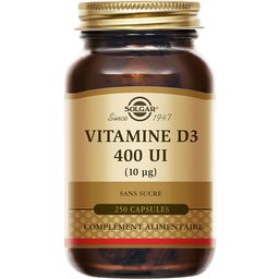Vitamine D3 400 UI - Défenses immunitaires - 250 capsules