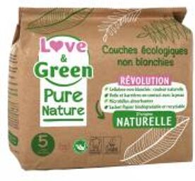 Pure Nature Couches Hypoallergéniques et Écologiques Non Blanchies T5 X 33 - Paquet 33 couches