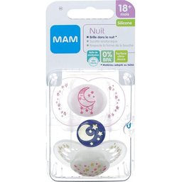 Sucette Nuit À Partir De 18 Mois Silicone Lot De 2 Sucettes En Boîte De Stérilisation Coloris Aléatoire