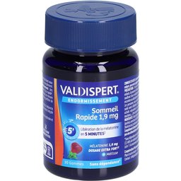 - Endormissement - Gommes Sommeil Rapide 1,9 mg - Complément Alimentaire À La Mélatonine 1,9mg & extrait Mélisse - Libération En 5 Min - Goût Fruits Rouges - Ingrédients Vegan - 30 G