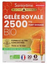 Ruche Royale - Gelée Royale 2500 mg Bio - Immunité - 20 Ampoules - Boîte 20 ampoules de 10 ml