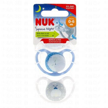 Space Night Sucettes perfectionnées 0-6 mois x2 bleu