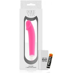 Vibrateur réaliste en silicone rose 1pc