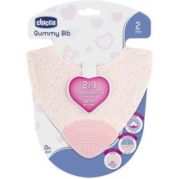 Teether 2en1 Bavoir Gomme 2en1 Rose 2m