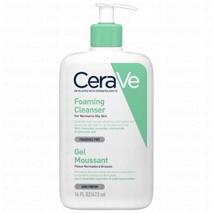 Gel moussant peaux normales à grasses flacon pompe 473ml