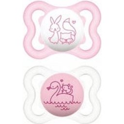 Air Silicone Soother 0+ Pink Double Pack