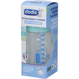 Dodie® Initiation+ Biberon Tétine ronde 3 vitesses anti-coliques