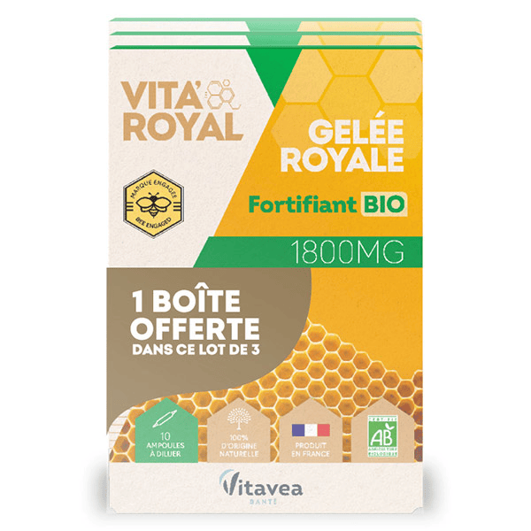 Vita'Royal Gelée Royale Fortifiant Bio Lot de 3 x 10 ampoules