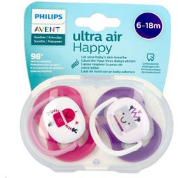 Avent Sucette ultra air Happy Papa 6-18 Mois (Couleur non sélectionnable)
