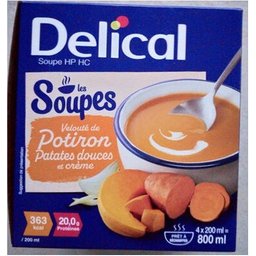 Les Soupes Velouté De Potiron Patates douces Et Crème 4x200ml