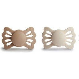 Lucky Silicone Pacifier Cream Silky Satin 6-18M 2uts