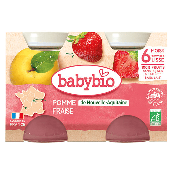 Fruits Pot Pomme Fraise +6m Bio 2 x 130g