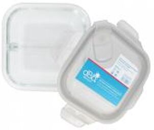 Repasécipient en Verre à 2 Compartiments + Couvercle Étanche - Boîte 2 x 160 ml