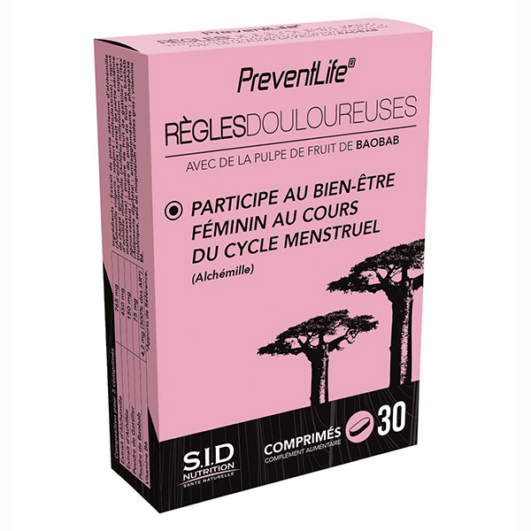 PreventLife Règles Douloureuses 30 comprimés