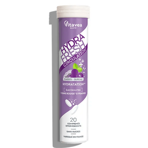 HydraFresh Hydratation Circulation Vigne rouge 20 comprimés effervescents