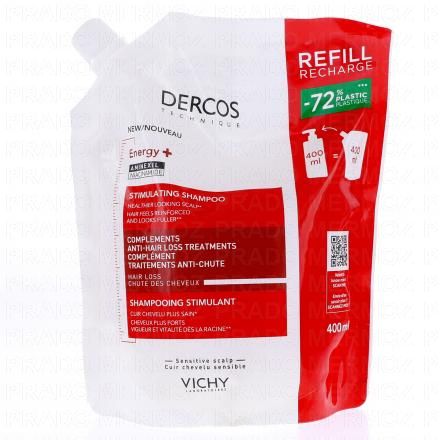Dercos Aminexil Éco-recharge Shampooing Energy+ 400ml