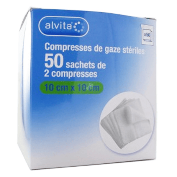 Compresse Gaze 10 x 10cm Lot de 50 x 2 unités