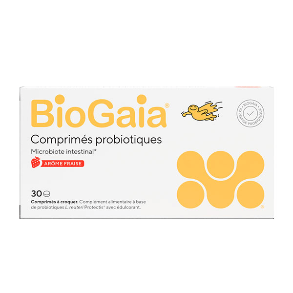 BioGaia® Probiotiques L. reuteri Protectis® - Arôme Fraise - 30 comprimés