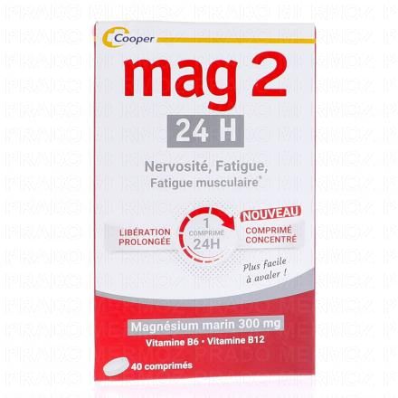 24H Magnésium marin 300mg + B6 + B12 x40 comprimés