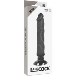 Vibrateur réaliste 2-1 Noir Noir 20cm 1pc