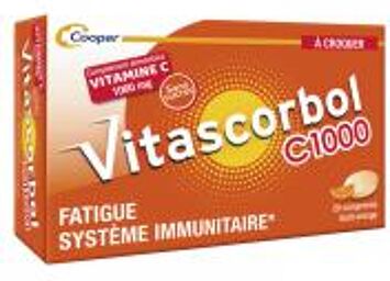 C1000 à Croquer - Complément Alimentaire Vitamine C - 20 Comprimés - Boîte 20 comprimés