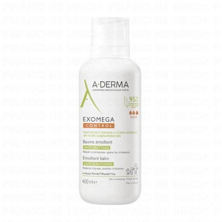 A-DERMA Exomega Control - baume émollient flacon pompe 400ml
