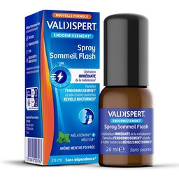 Valdispert - Endormissement1,2 - Spray Sommeil Flash - Complément alimentaire sommeil mélatonine -Libération immédiate de mélatonine - Programme 35 jours - Vegan - Sans sucres - Spray 20ml