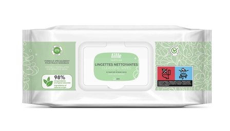 Lingettes adulte Lille à l'aloe vera - 12 paquets 80 lingettes