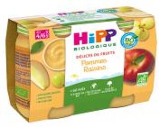 Délices de Fruits Pommes Raisins dès 4/6 Mois Bio 2 Pots - Carton 2 pots de 190 g