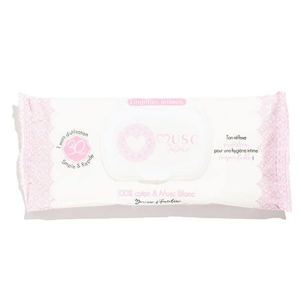 Musc Blanc - L’irrésistible Lingettes Intime 30 unités