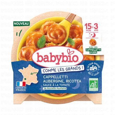 Comme les grands - Cappelletti Aubergine Ricotta & sauce tomate dès 15 mois 190g