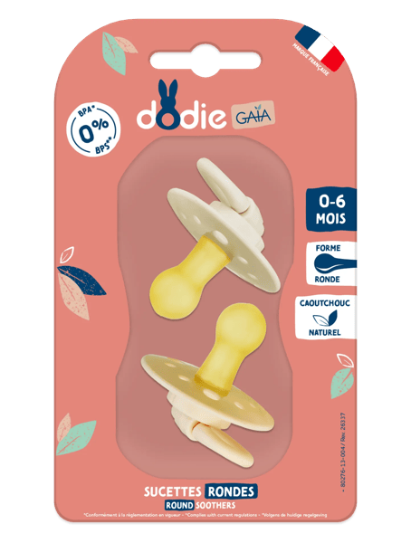 Sucettes Caoutchouc Gaia 0 à 6 mois Grain de sable C5 Lot de 2