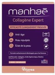 Manhaé Collagène Expert - 30 Gélules - 1 Mois - Boîte 30 gélules