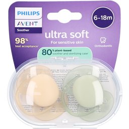 Sucette +6m Soft pêche/olive