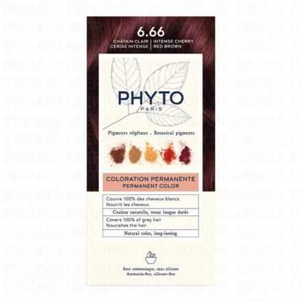 Color n°6.66 Chatain clair coloration permanente enrichie en pigments végétaux