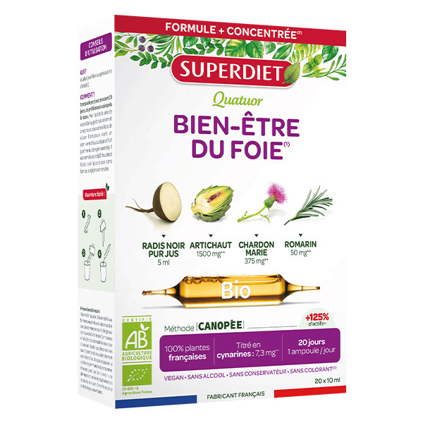Quatuor Bio Bien-Etre du Foie 20 ampoules de 10ml