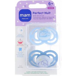 Perfect Nuit Sucette Silicone +6 Mois 2 Unités
