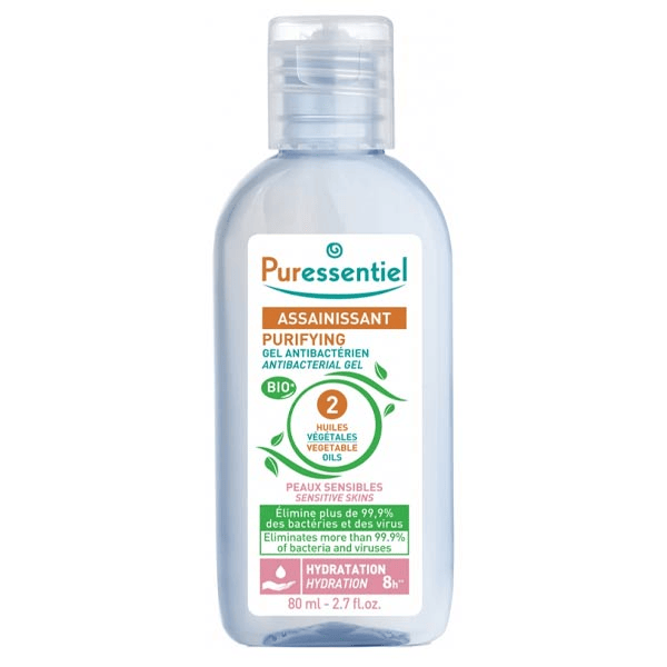 Assainissant Gel Antibactérien Peaux Sensibles aux 2 Huiles Végétales 80ml