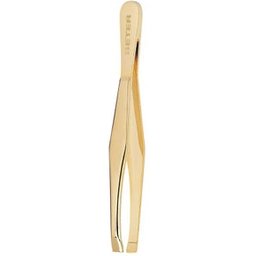 Pince à épiler avec pointe droite dorée 7,5cm