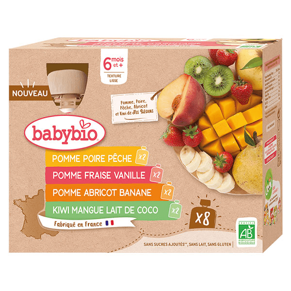 Gourdes Multiparfums Fruits Bio 8 x 90g