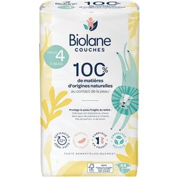 - Couches Naturelles Taille 4 - Ultra-Absorbant Pas de Fuite - 44 unités