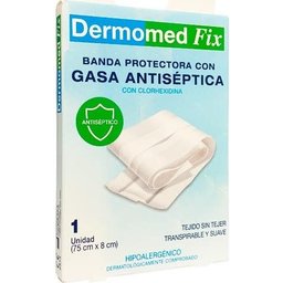 Fix Bande Protectrice Gaze Antiseptique 75cmx8cm 1ut