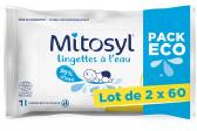 Lingettes à L'eau - 2 Sachets de 60 - Lot 2 x 60 lingettes