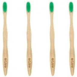 Brosse à dents en bambou vert 1pc