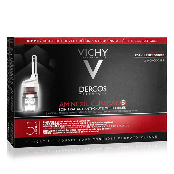 Dercos Soin Anti-Chute Cheveux Aminexil Clinical 5 Homme 21 x 6ml