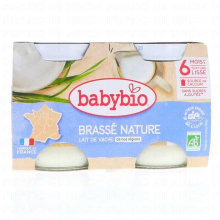 Desserts lactés - Brassé nature bio 2x130g dès 6mois