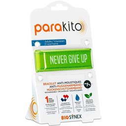 Parakito Bracelet anti-moustique rechargeable Adultes Never Give Up Vert