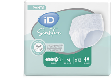 iD Sensitive Pants Super Medium - 8 paquets de 12 protections