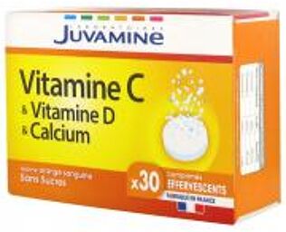 Vitamine C + D + Calcium 30 Comprimés Effervescents - Boîte 30 comprimés